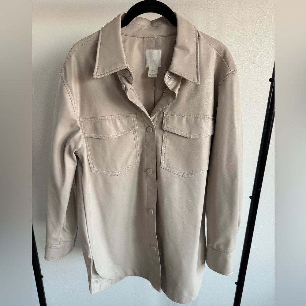 H&M Women's Faux Leather Shacket